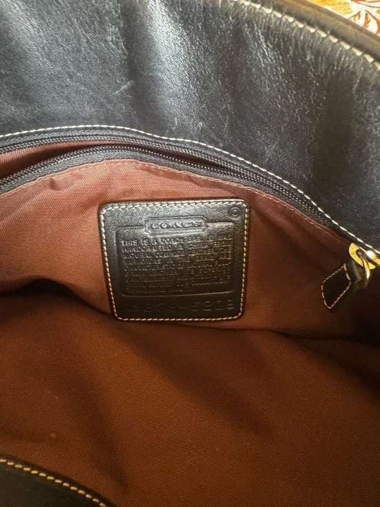 Coach Black Leather Men's Briefcase Tote with Dual Handles - Picture 7 of 7